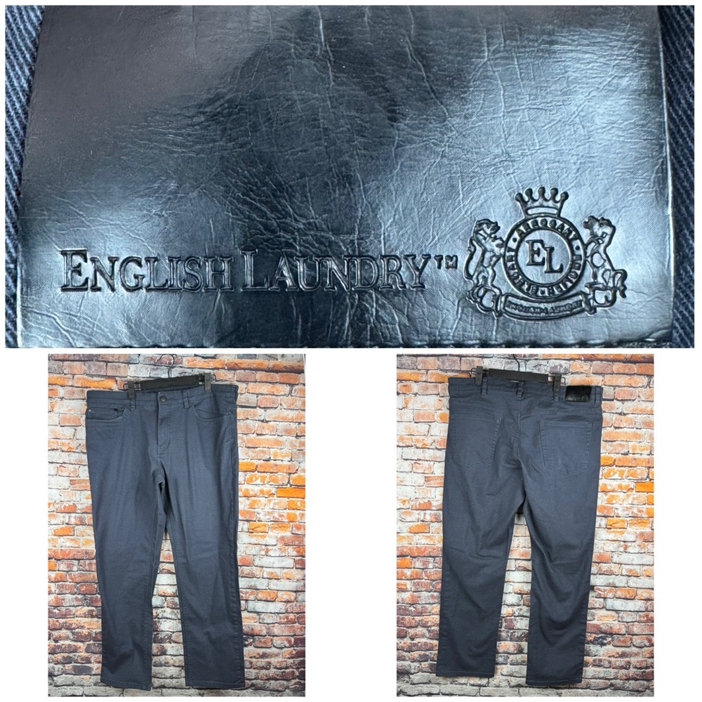 English Laundry Men's 365 TruTemps Straight Leg Pants Blue Stretch 38"x30"